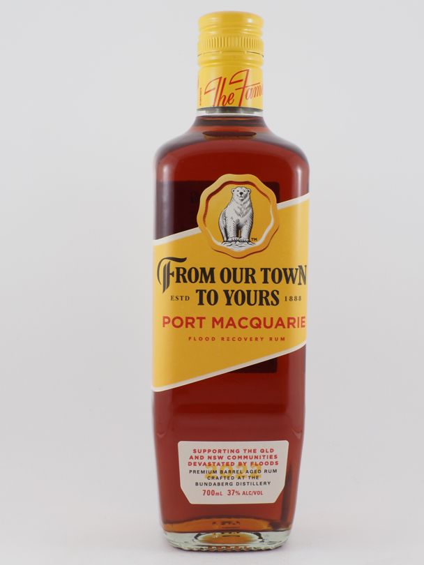 BUNDABERG From Our Town To Yours Port Macquarie Flood Recovery Rum 37% ABV NV