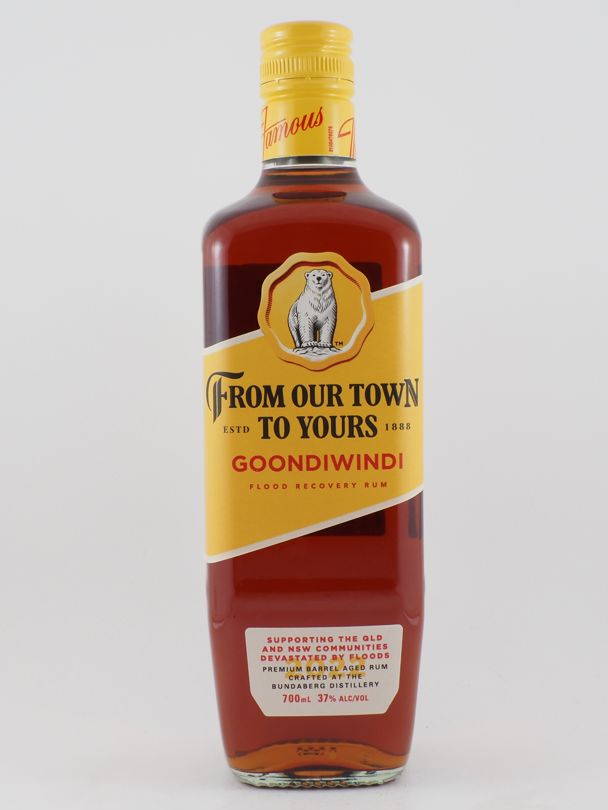 BUNDABERG From Our Town To Yours Goondiwindi Flood Recovery Rum 37% ABV NV