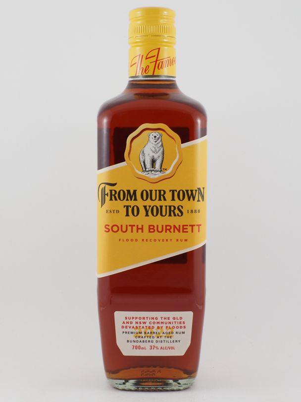 BUNDABERG From Our Town To Yours South Burnett Flood Recovery Rum 37% ABV NV