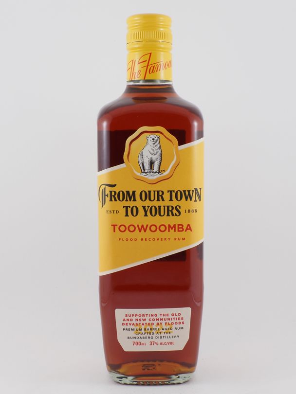 BUNDABERG From Our Town To Yours Toowoomba Flood Recovery Rum 37% ABV NV