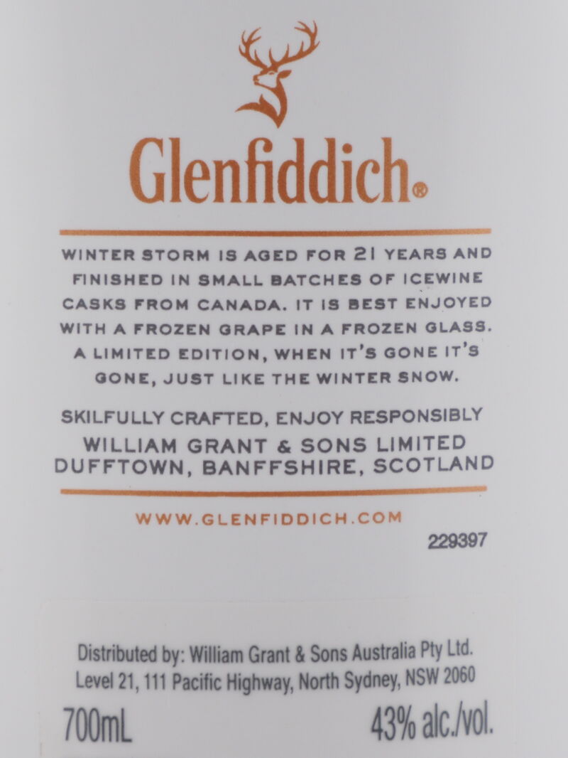 GLENFIDDICH 21 Year Old Winter Storm Experimental Series #3 NV