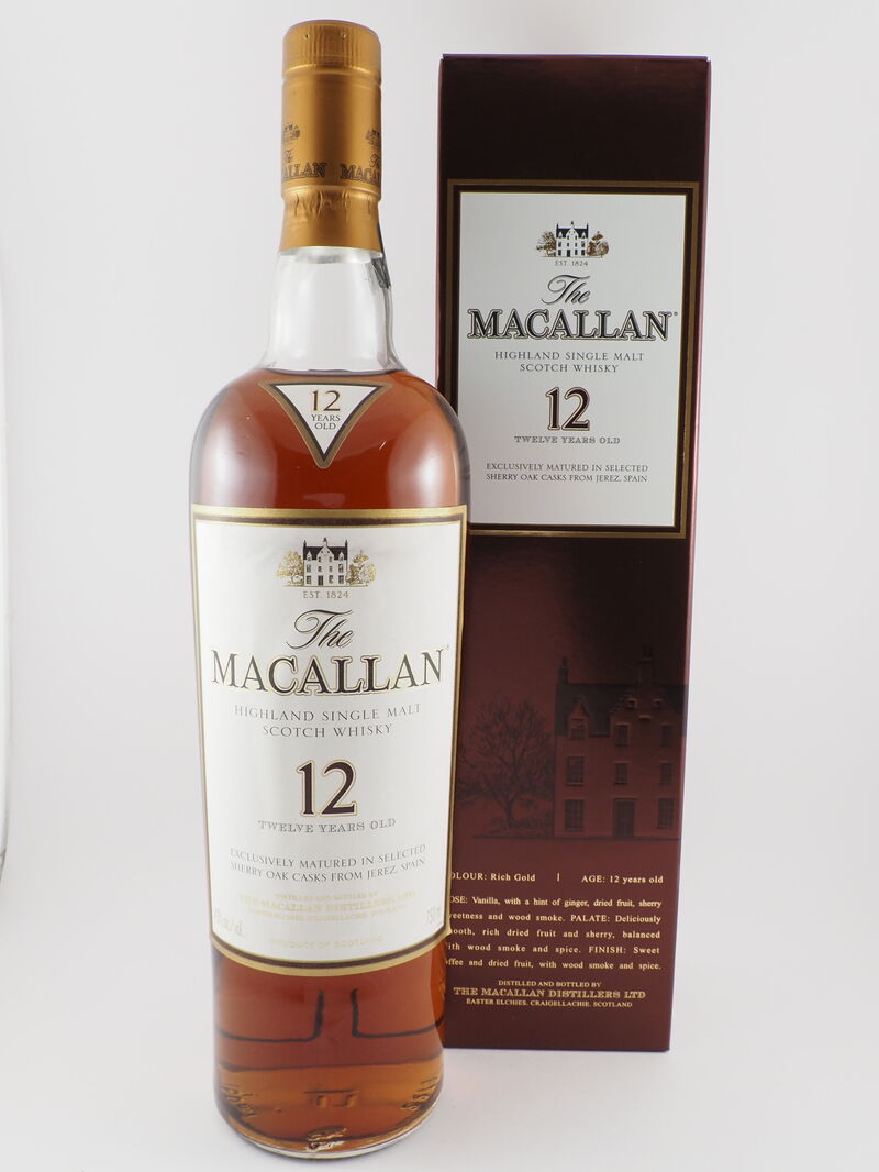 MACALLAN 12 Year Old Sherry Oak Single Malt Whisky 43% ABV NV