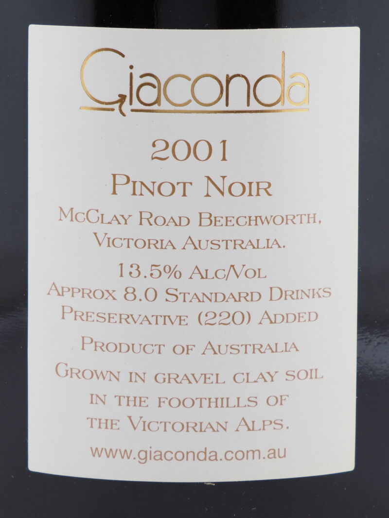 GIACONDA Pinot Noir 2001