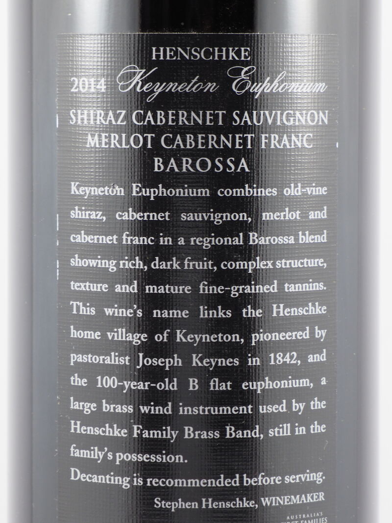 HENSCHKE Keyneton Estate Euphonium Shiraz Cabernet Merlot 2014