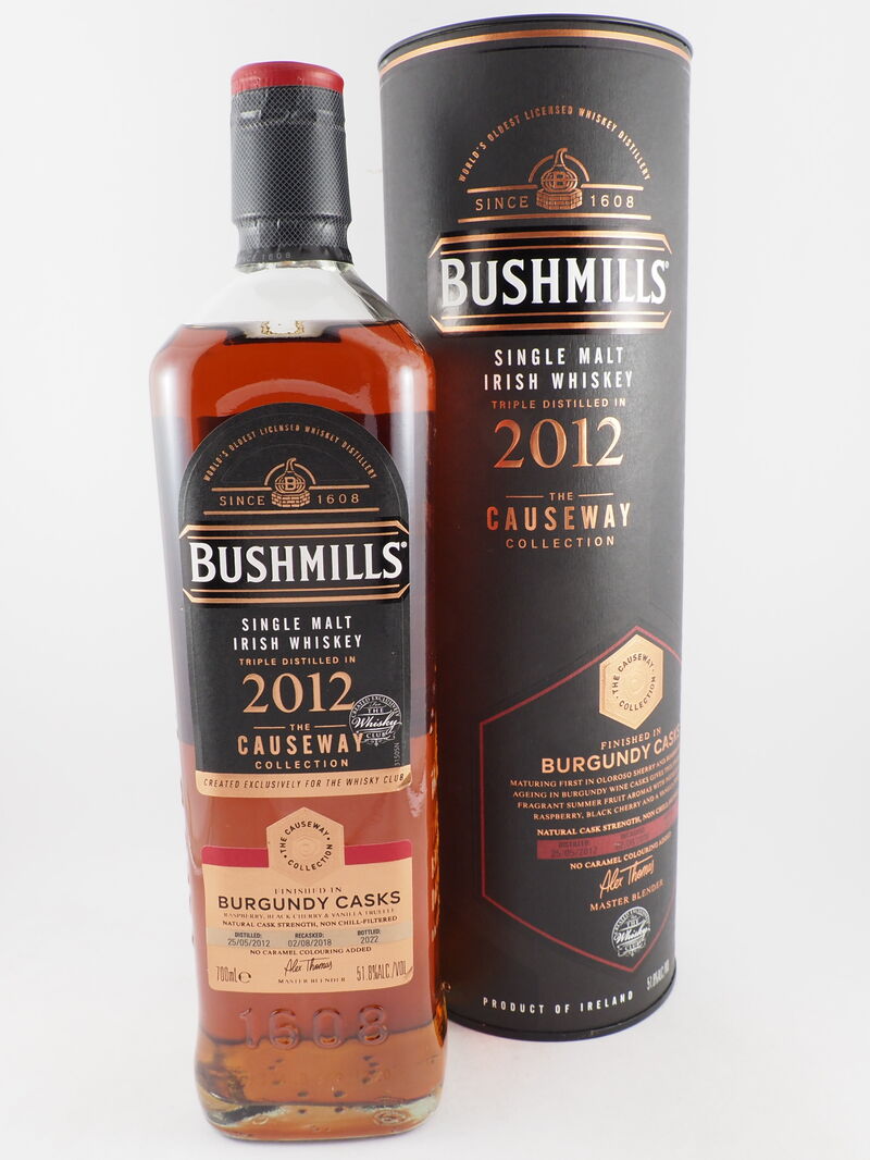 BUSHMILLS The Causeway Collection Burgundy Casks Single Malt Irish Whiskey 51.8% ABV DS 2012