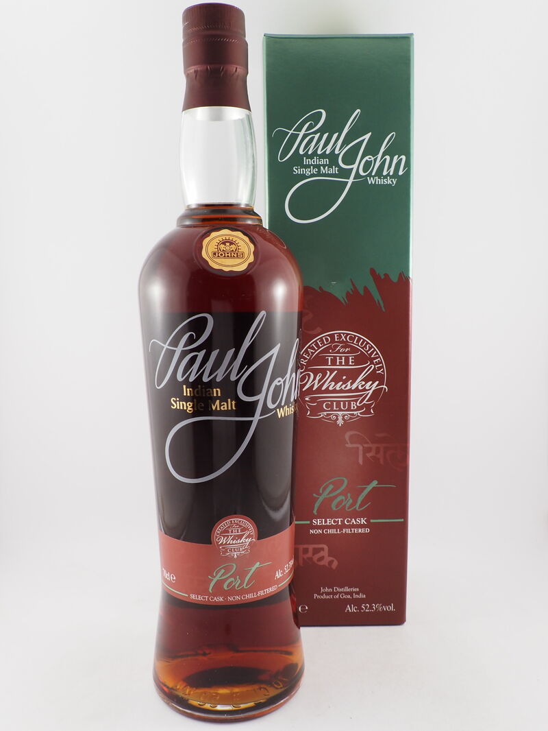 PAUL JOHN Port Cask Indian Single Malt Whisky 52.3% ABV BT 2022