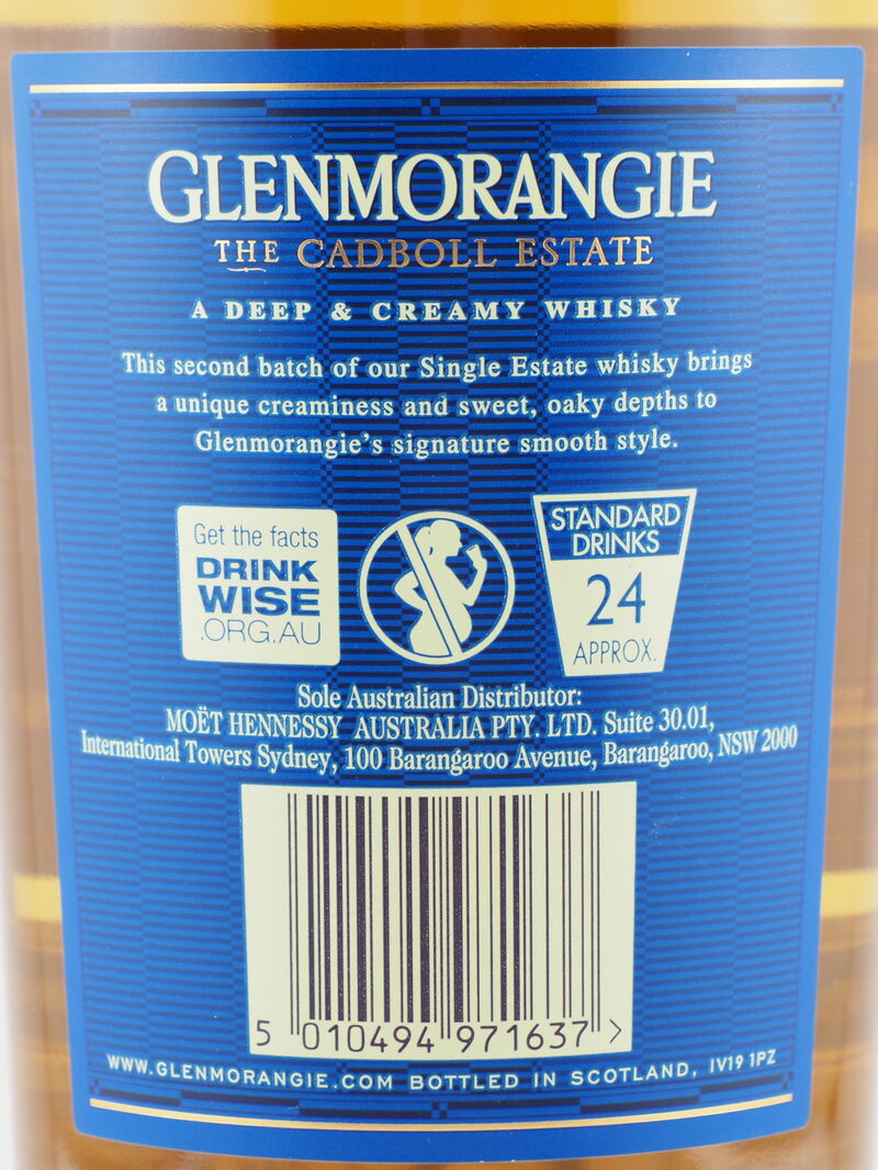 GLENMORANGIE The Cadboll Estate 15 Year Old American Oak Bourbon Cask Single Malt Scotch Whisky 43% ABV NV