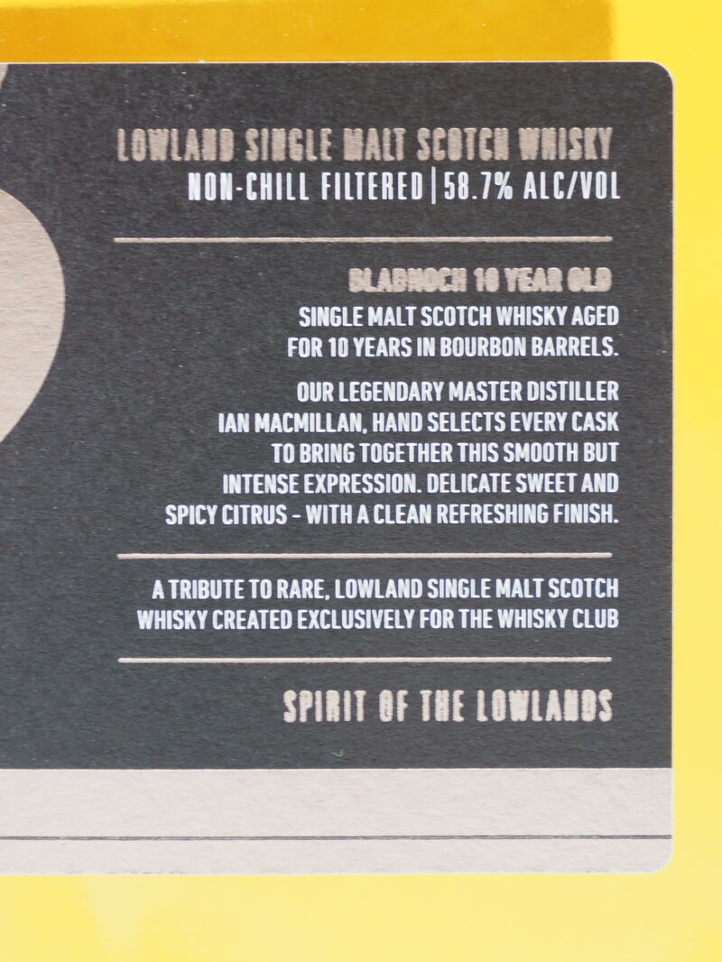 BLADNOCH 10 Year Old Bourbon Expression Single Malt Whisky 58.7% ABV NV