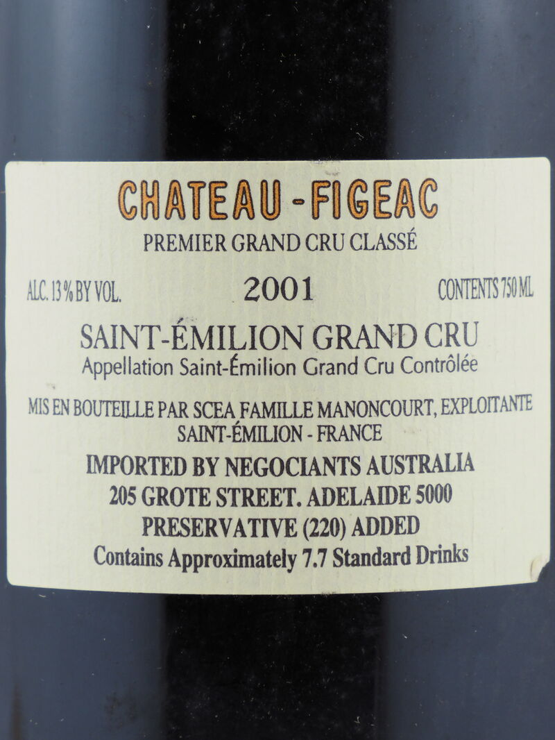 CHATEAU FIGEAC 1er grand cru classe (B) 2001