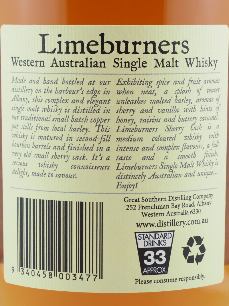 LIMEBURNERS Cask Strength Sherry Cask Single Malt Whisky 61% ABV NV