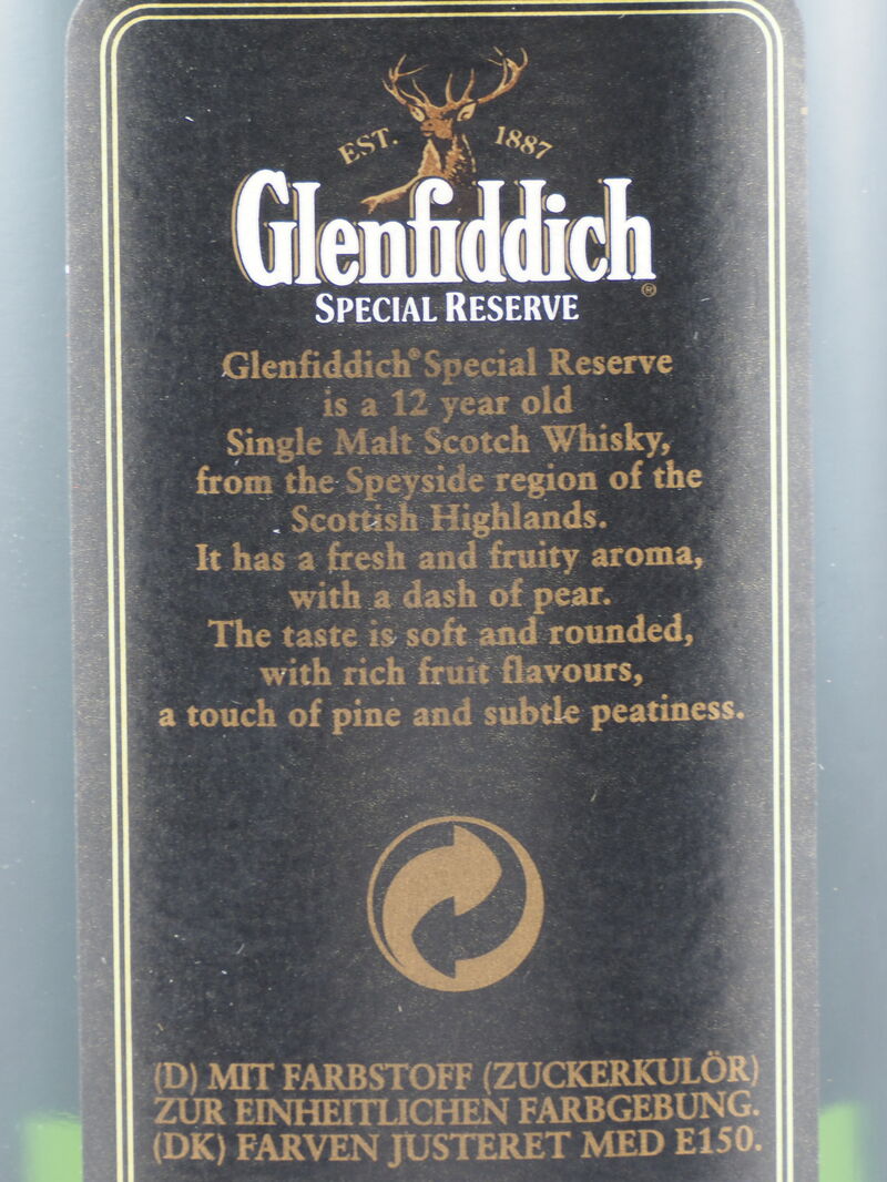 GLENFIDDICH Special Reserve 12 Year Old 40% ABV NV