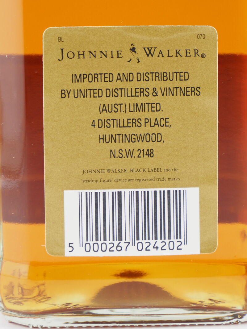 JOHNNIE WALKER Black Label Scotch Whisky 43% ABV NV