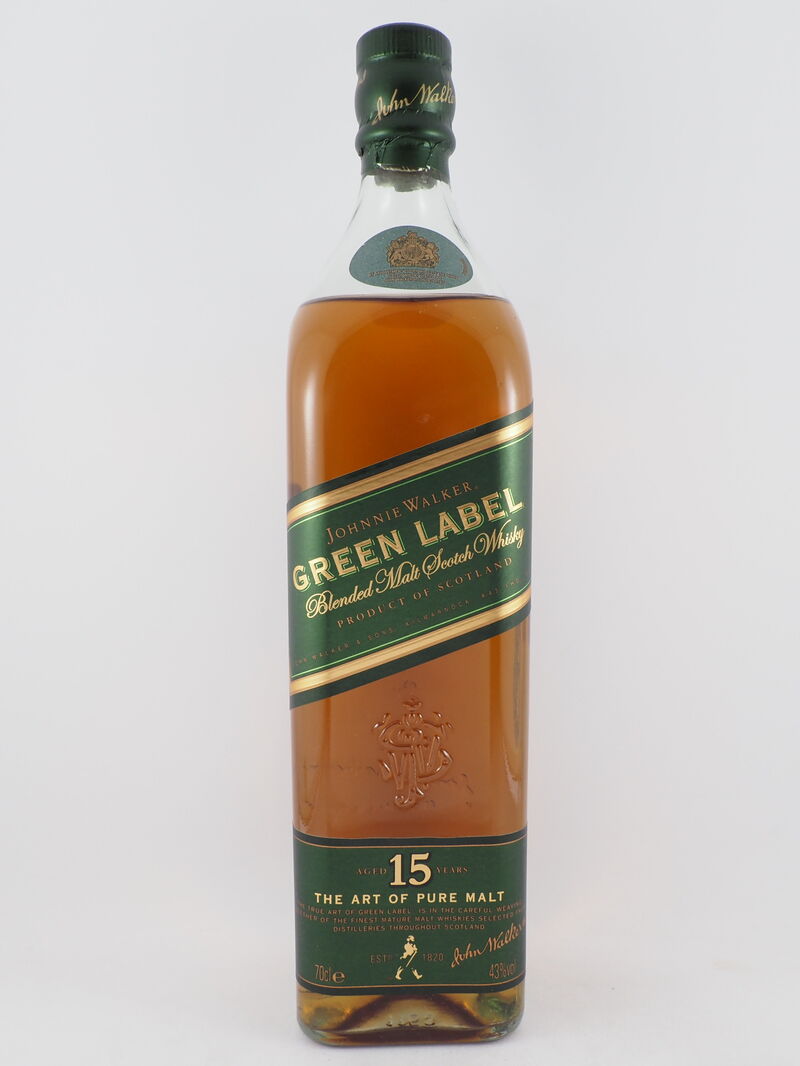 JOHNNIE WALKER Green Label 15 Years Old Pure Malt Whisky 43% ABV NV